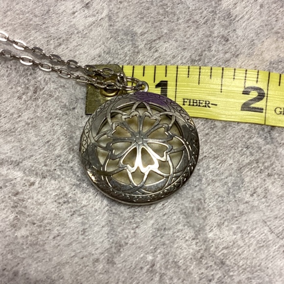 Pe La Ho Silver Essential Oil Diffuser Pendant Necklace - Picture 7 of 12